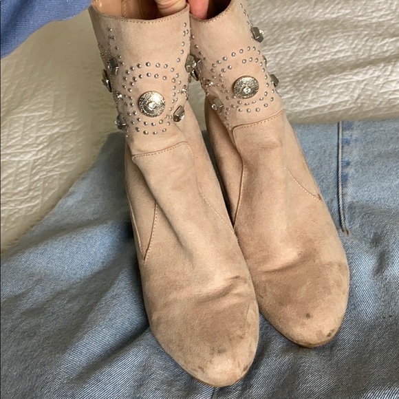 Cream Rhinestone Booties - Picture 2 of 4